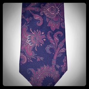 Black with brown paisley print tie